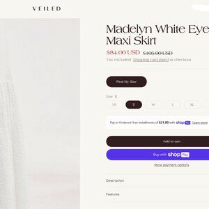 Madelyn White Eyelet Maxi Skirt Veiled Collection